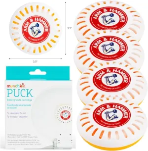Odor Eliminator Cartridges, 4 Pack, Lavender Scent, Baking Soda Puck, Diaper Pail Deodorizer