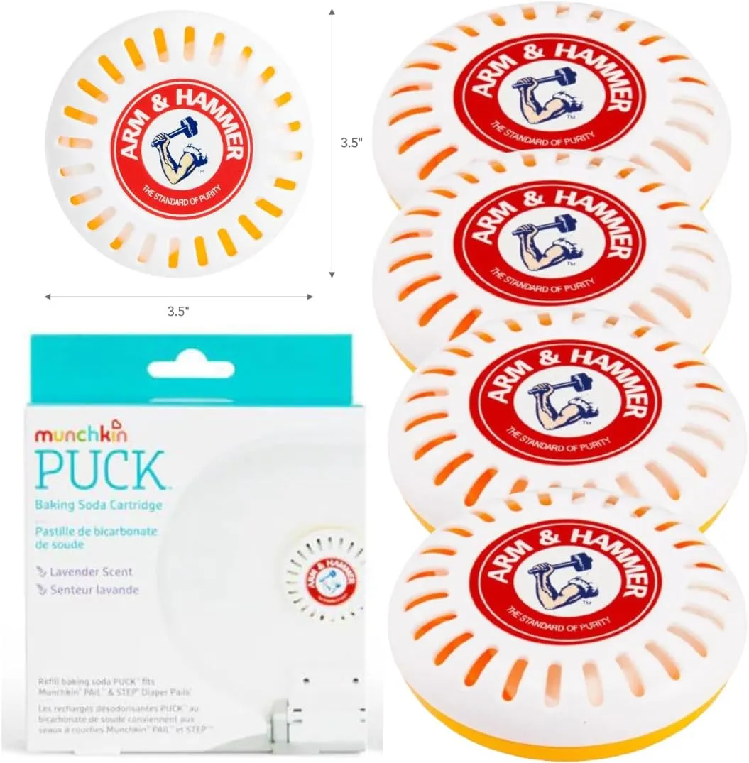 Odor Eliminator Cartridges, 4 Pack, Lavender Scent, Baking Soda Puck, Diaper Pail Deodorizer