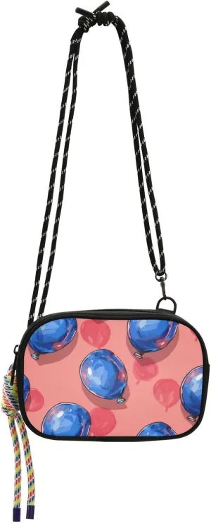 Oil Painting Feeling Pink Blue Balloon Black Crossbody Bags Women Practical with Adjustable Strap Small Handbags Date bolsos de hombro para mujer