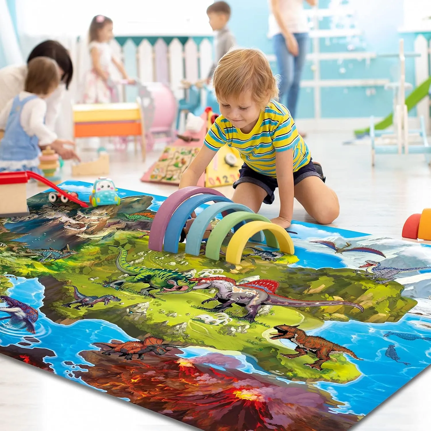 Oriate Kids Dream Mat Modern City Toy Activity Playmat, Parent-Child Interaction Game Map Rug, Ideal Children's Educational Road Traffic City Life Pretend Play 552-C