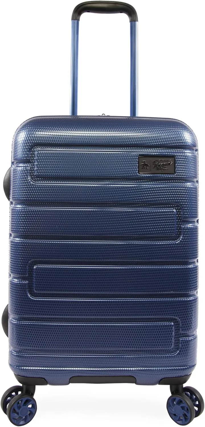 Original Penguin Crimson 21" Hardside Carry-on Spinner Luggage,Telescoping Handles, Metallic Blue, One Size