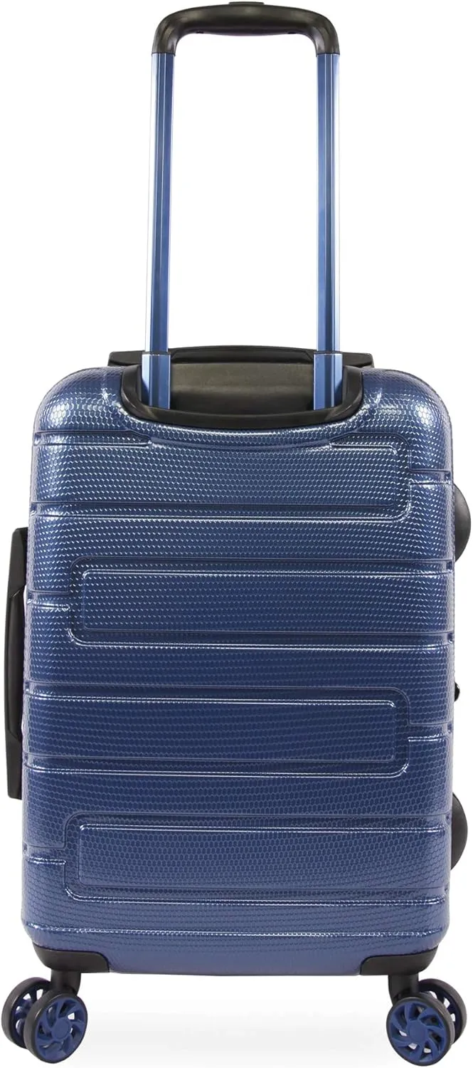 Original Penguin Crimson 21" Hardside Carry-on Spinner Luggage,Telescoping Handles, Metallic Blue, One Size