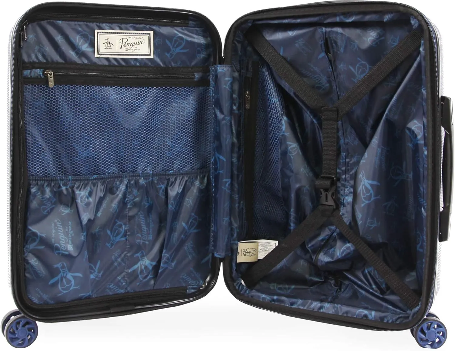 Original Penguin Crimson 21" Hardside Carry-on Spinner Luggage,Telescoping Handles, Metallic Blue, One Size