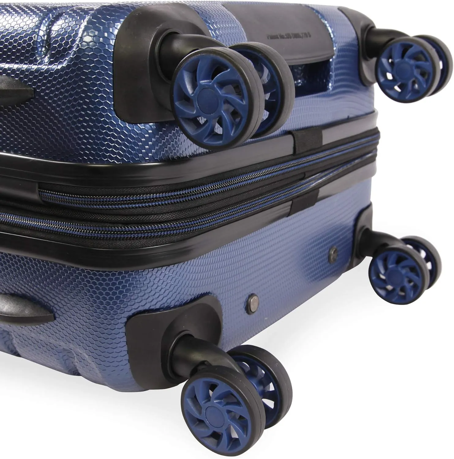 Original Penguin Crimson 21" Hardside Carry-on Spinner Luggage,Telescoping Handles, Metallic Blue, One Size