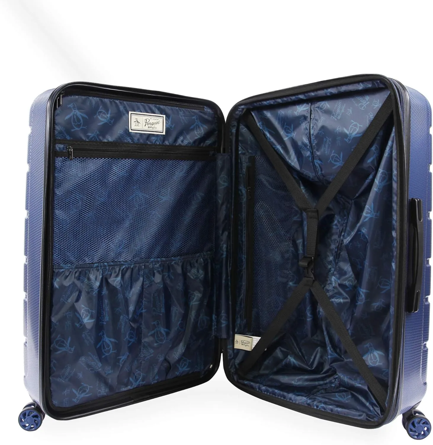 ORIGINAL PENGUIN Luggage Crimson 29" Hardside Check in Spinner, Telescoping Handles, Metallic Blue, One Size