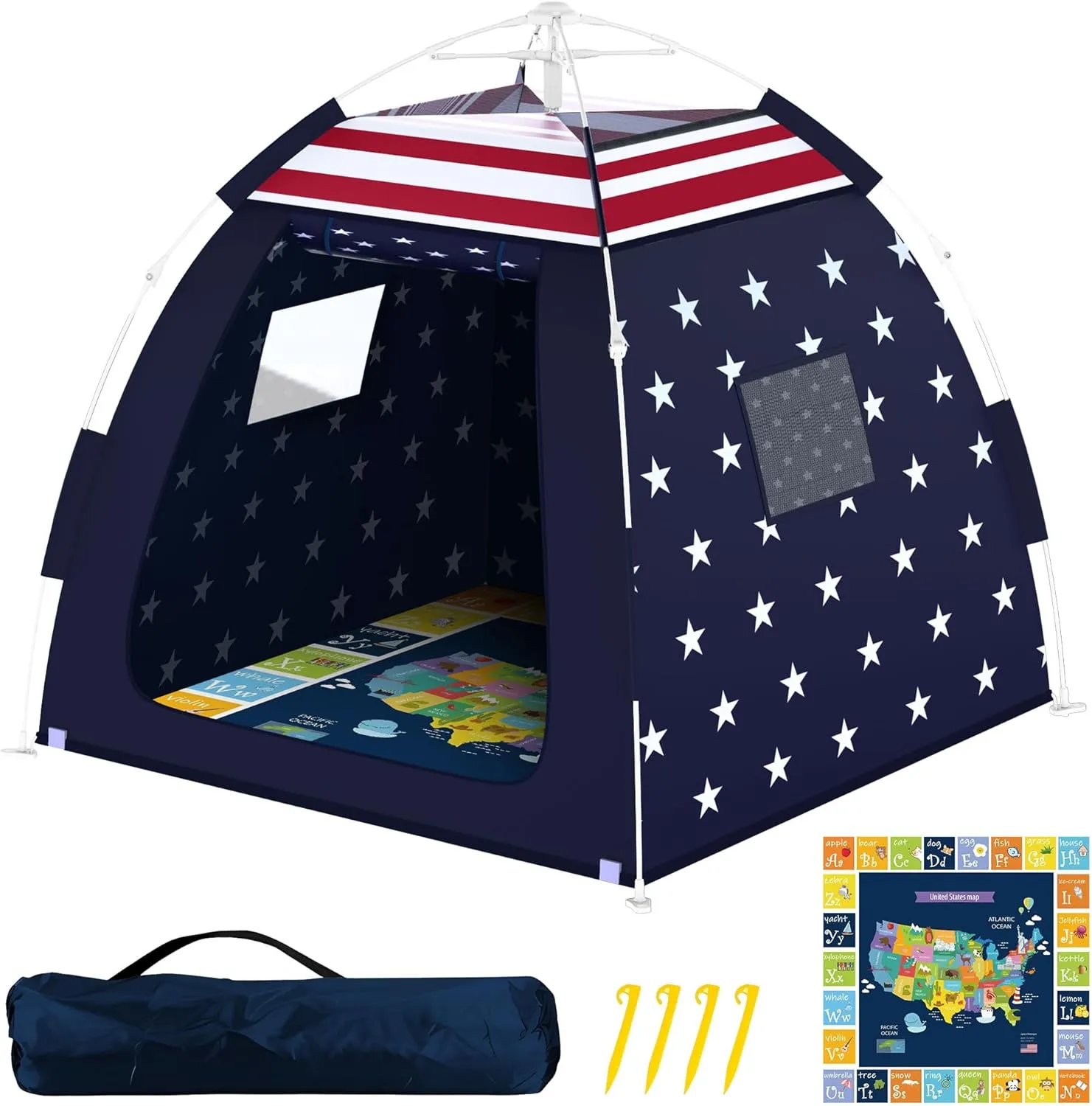 Outdoor Multi-Purpose Play House for Toddlers-Easy to Set up and Pop up Play Tent with Tunnel and Playhouse Kids Indoor Outdoor, Outdoor/Indoor Kid's Pop Up Play House, Gift for Toddlers(Star)