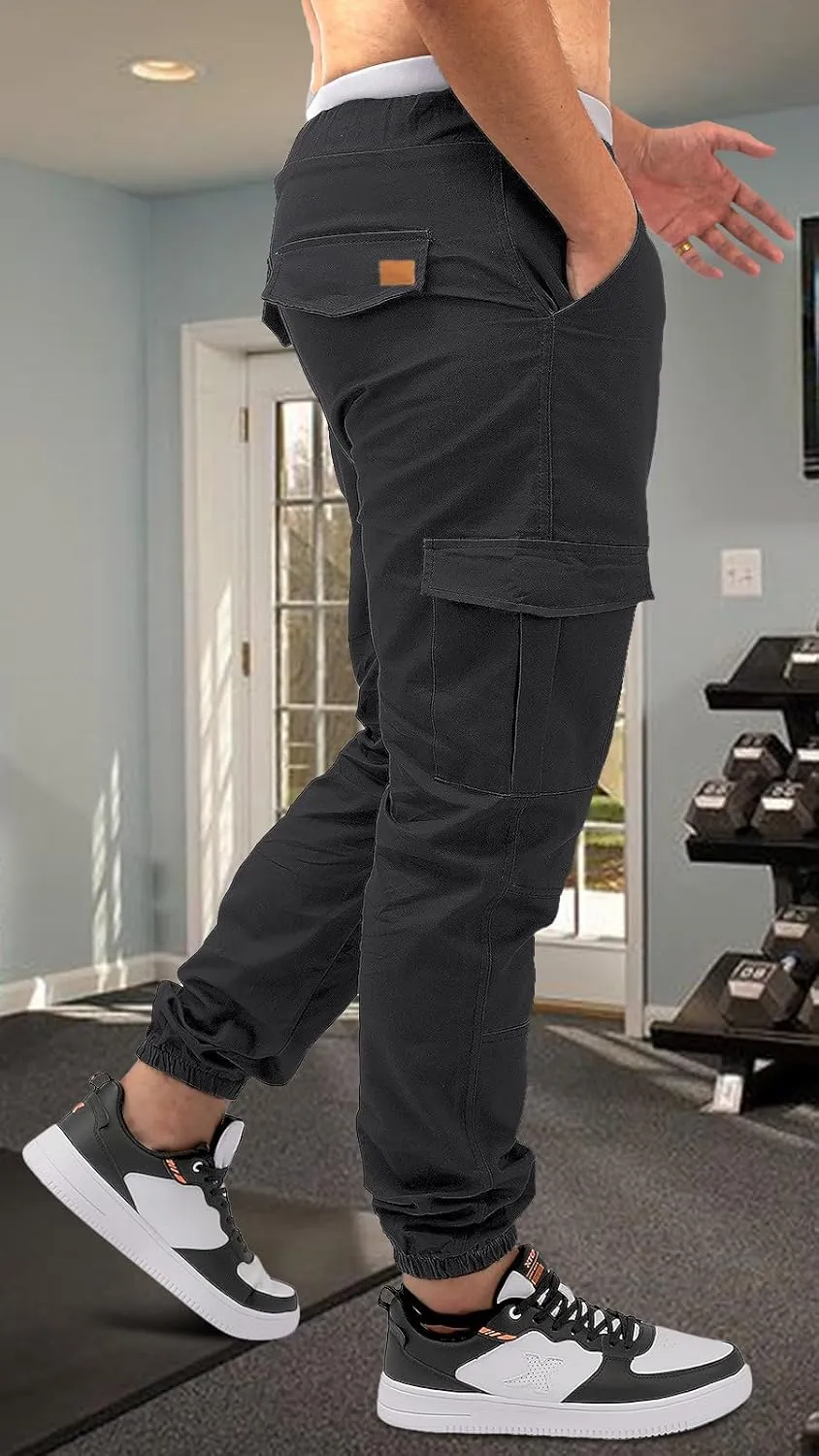 OUTSON Mens Fashion Joggers Sports Pants Casual Cotton Cargo Pants Gym Sweatpants Trousers Mens Long Pant