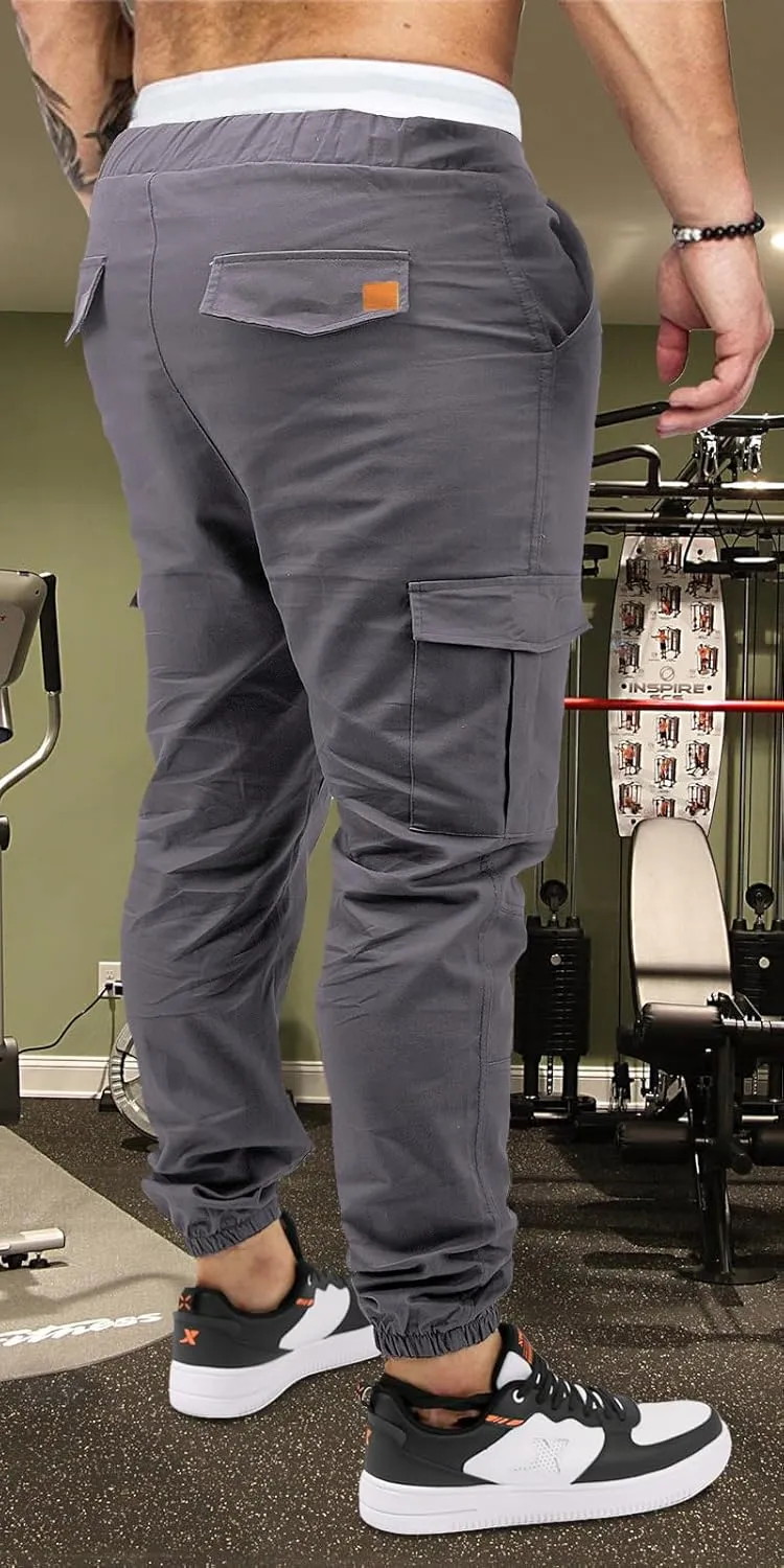 OUTSON Mens Fashion Joggers Sports Pants Casual Cotton Cargo Pants Gym Sweatpants Trousers Mens Long Pant