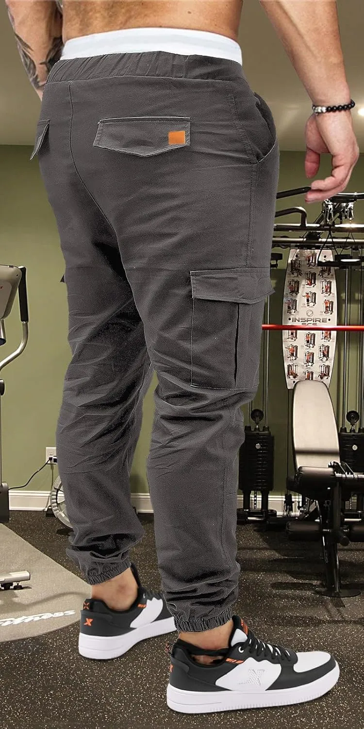 OUTSON Mens Fashion Joggers Sports Pants Casual Cotton Cargo Pants Gym Sweatpants Trousers Mens Long Pant