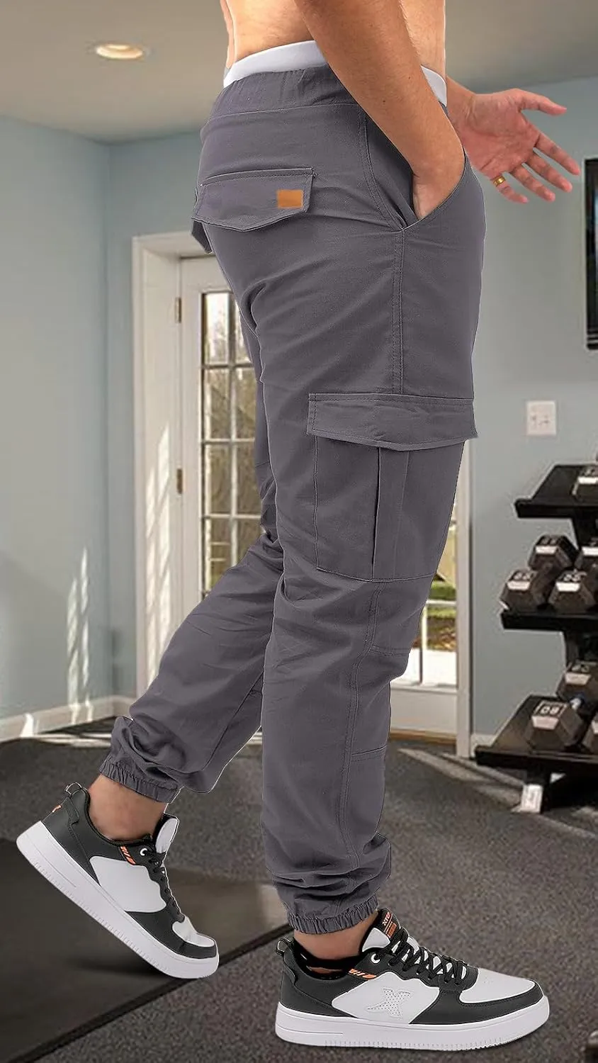 OUTSON Mens Fashion Joggers Sports Pants Casual Cotton Cargo Pants Gym Sweatpants Trousers Mens Long Pant