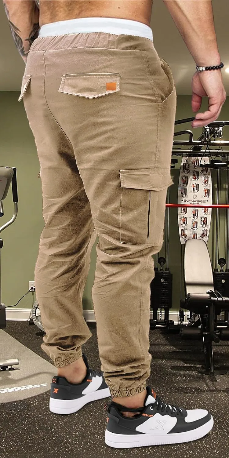 OUTSON Mens Fashion Joggers Sports Pants Casual Cotton Cargo Pants Gym Sweatpants Trousers Mens Long Pant