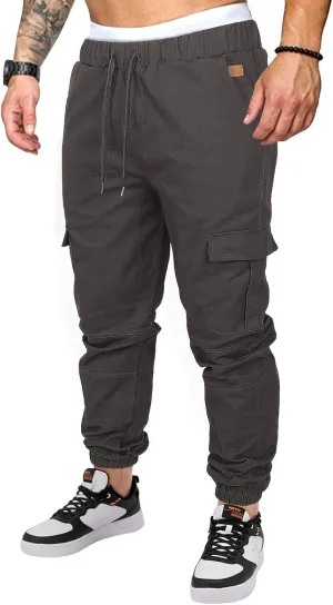 OUTSON Mens Fashion Joggers Sports Pants Casual Cotton Cargo Pants Gym Sweatpants Trousers Mens Long Pant