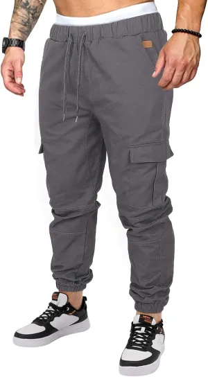 OUTSON Mens Fashion Joggers Sports Pants Casual Cotton Cargo Pants Gym Sweatpants Trousers Mens Long Pant
