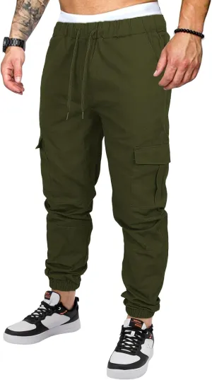 OUTSON Mens Fashion Joggers Sports Pants Casual Cotton Cargo Pants Gym Sweatpants Trousers Mens Long Pant