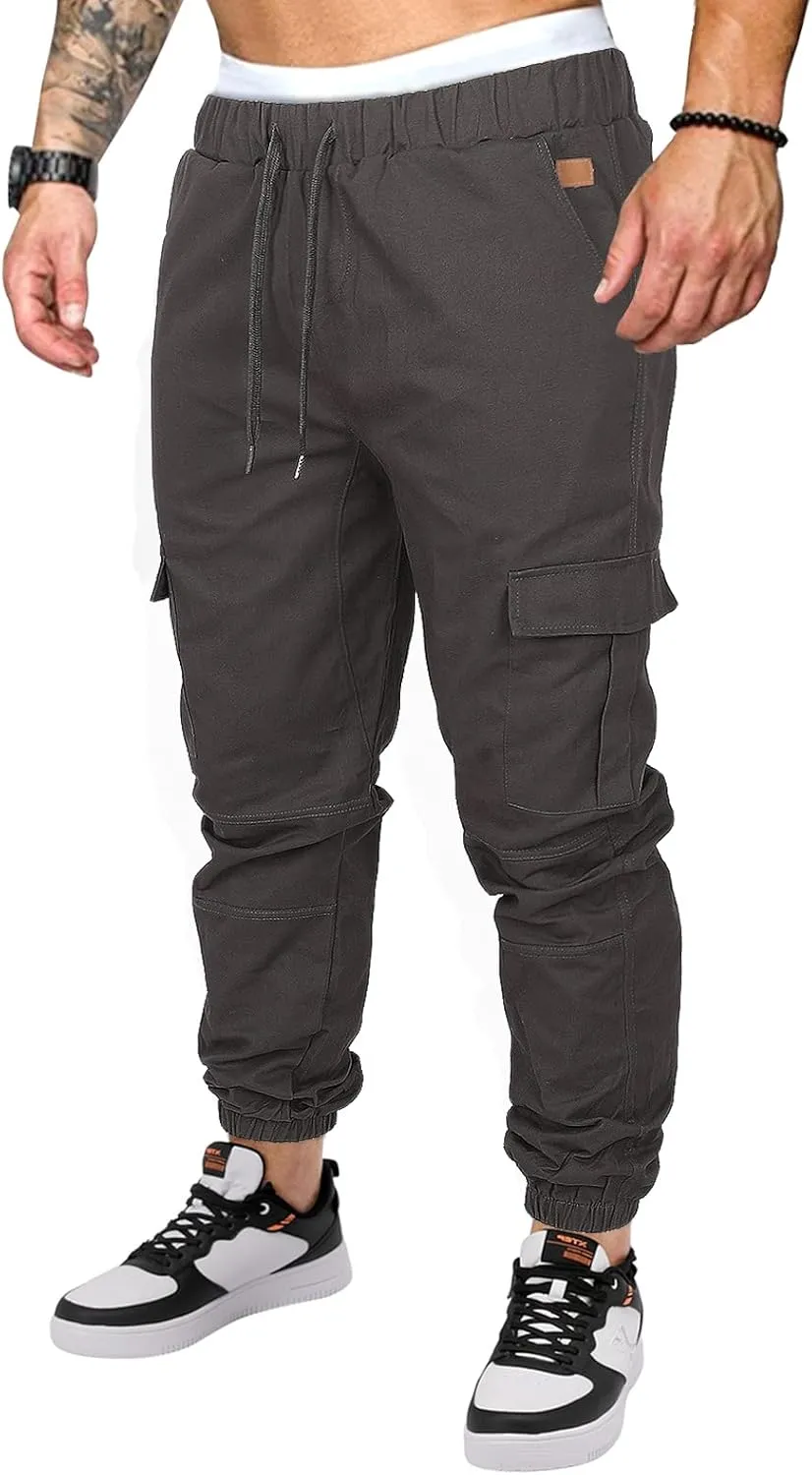 OUTSON Mens Fashion Joggers Sports Pants Casual Cotton Cargo Pants Gym Sweatpants Trousers Mens Long Pant
