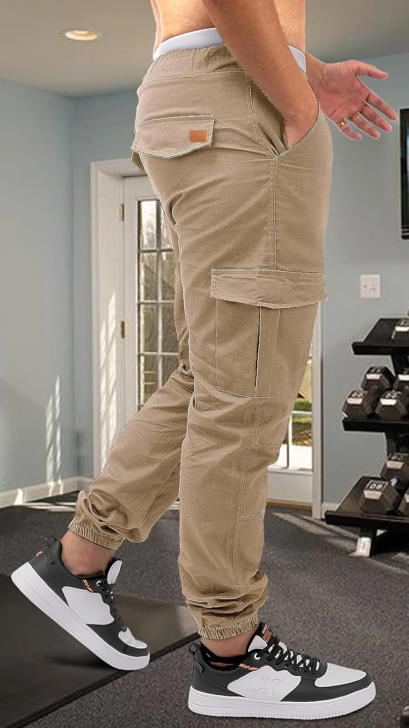 OUTSON Mens Fashion Joggers Sports Pants Casual Cotton Cargo Pants Gym Sweatpants Trousers Mens Long Pant