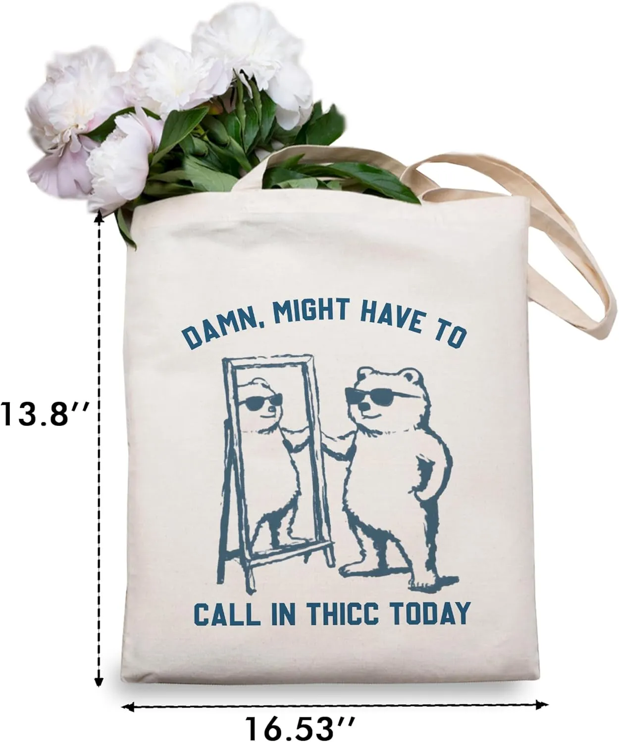 OUZ Stylish Reusable Canvas Tote Bag for Women, Lightweight & Durable Shoulder Bag for Shopping, Work, Gym, Beach, Travel