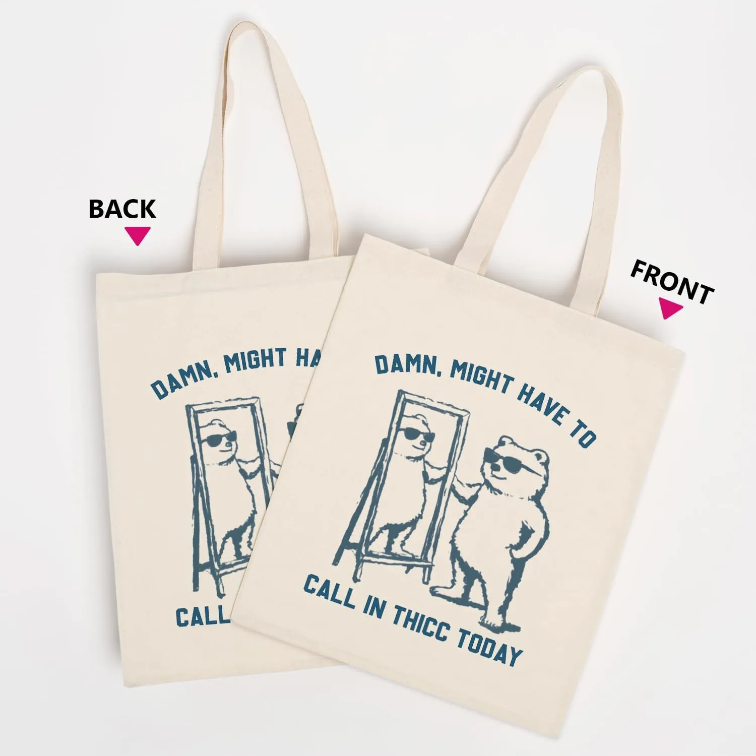 OUZ Stylish Reusable Canvas Tote Bag for Women, Lightweight & Durable Shoulder Bag for Shopping, Work, Gym, Beach, Travel