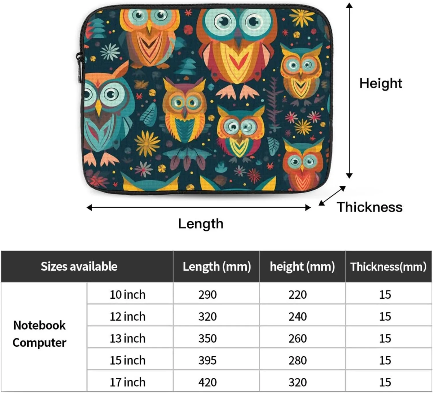 owl Beliefs Picture Laptop Case - Shockproof Portable Laptop Sleeve Bag for Men and Women Business Travel, School, and Office Daily Use