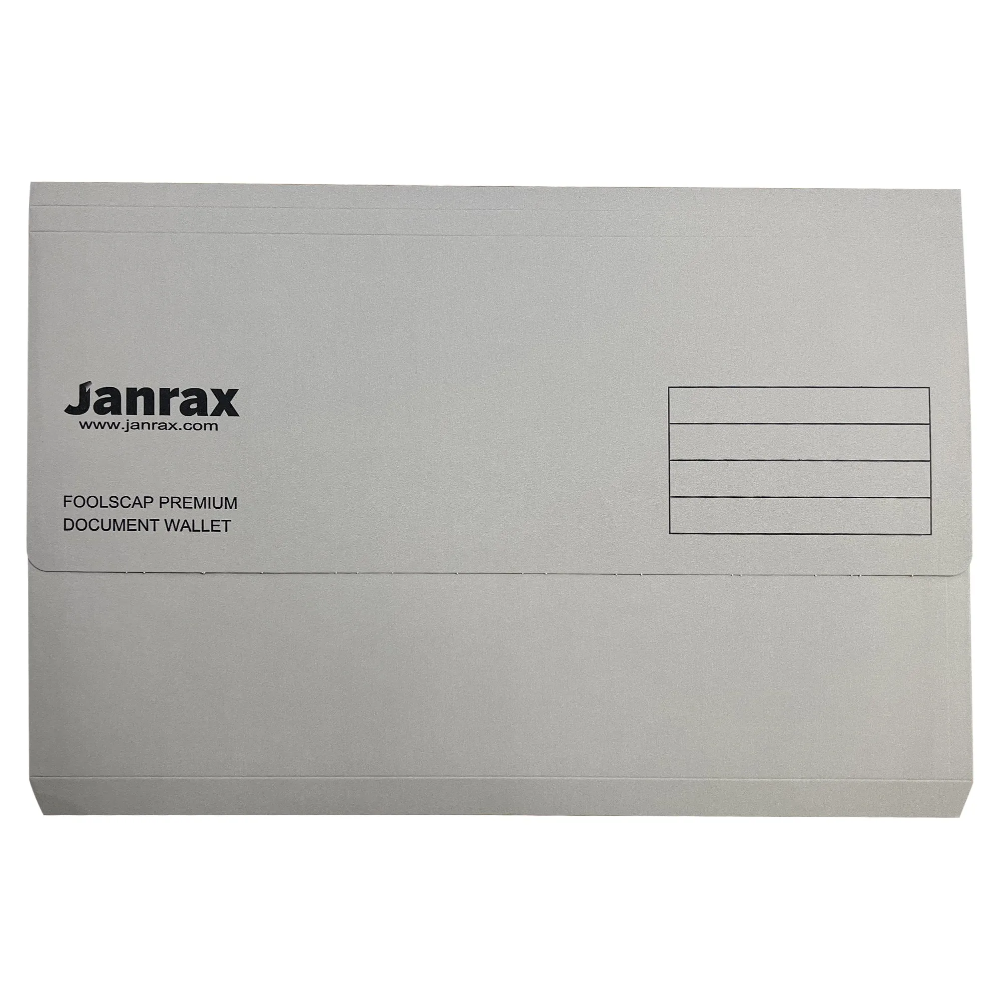 Pack of 100 Grey Card Premium Foolscap Document Wallets