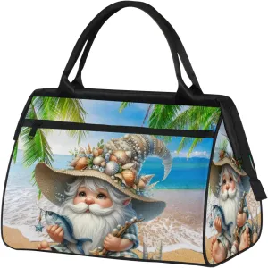 Palm Leaf Beach Shell Travel Duffel Bag Gym Tote Bag for Women Men Waterproof Weekend Overnight Bag Carry On Tote Luggage with Pocket Personal Item Bags Sports Bag fit Travel Sports Gym Yoga