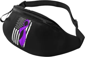 Pancreatic Cancer Awareness Flag Sports crossbody waist bag, casual chest bag