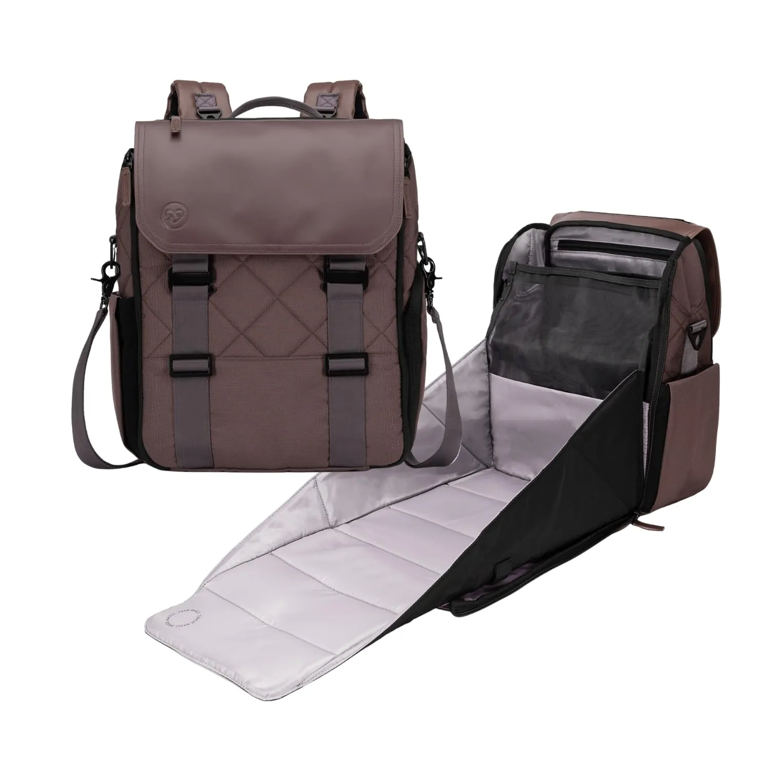 PAPERCLIP Willow Eco-Friendly Diaper Bag Backpack - Unisex Baby Diaper Bag with Changing Station - Perfect Baby Bag for Mom/Dad - Spacious Travel Companion - Stylish & Practical - Panaleras Para Bebe