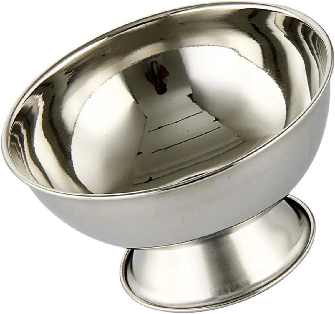 PartyKindom 4pcs Stainless Steel Shaving Bowl Foot Large Capacity Shaving Cream Bowl for Men