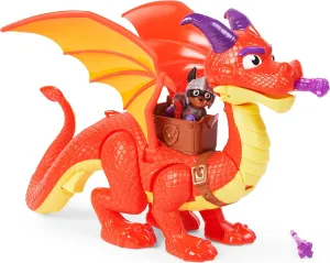 Paw Patrol - Fang   Ember Figurine The Dragon Rescue Knights - Join The on The Back of The Dragon Projectile Launcher with its Functional Wings - Children's Toy 3 Years  