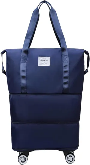 Pepepo Kulken Beente Travel Bag With Wheels, 2025 New Large Capacity Travel Bag - Universal Wheel Removable, 27L - 50L TravelBag (Dark Blue)