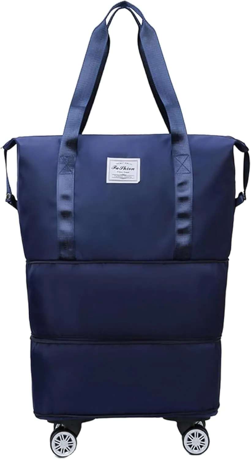 Pepepo Kulken Beente Travel Bag With Wheels, 2025 New Large Capacity Travel Bag - Universal Wheel Removable, 27L - 50L TravelBag (Dark Blue)