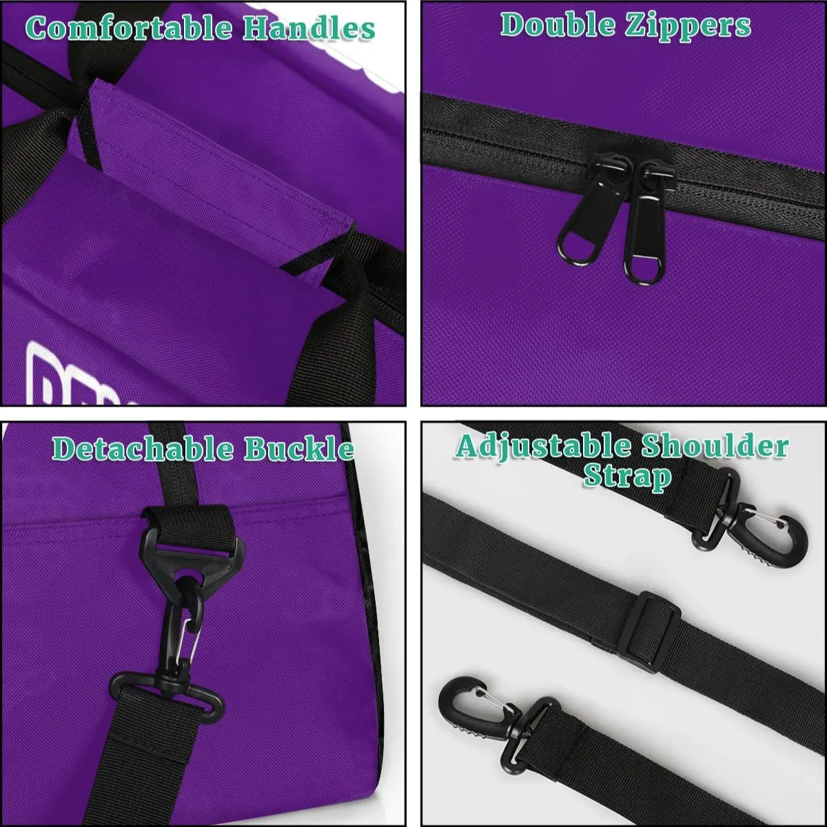 Personalized Cheer Bag Sport Duffel Bag for Girl, Custom Kids Gym Bag, Customize Travel Duffle Bag with Name, Overnight Weekender Bags,Purple Black, Cheerleading Gifts