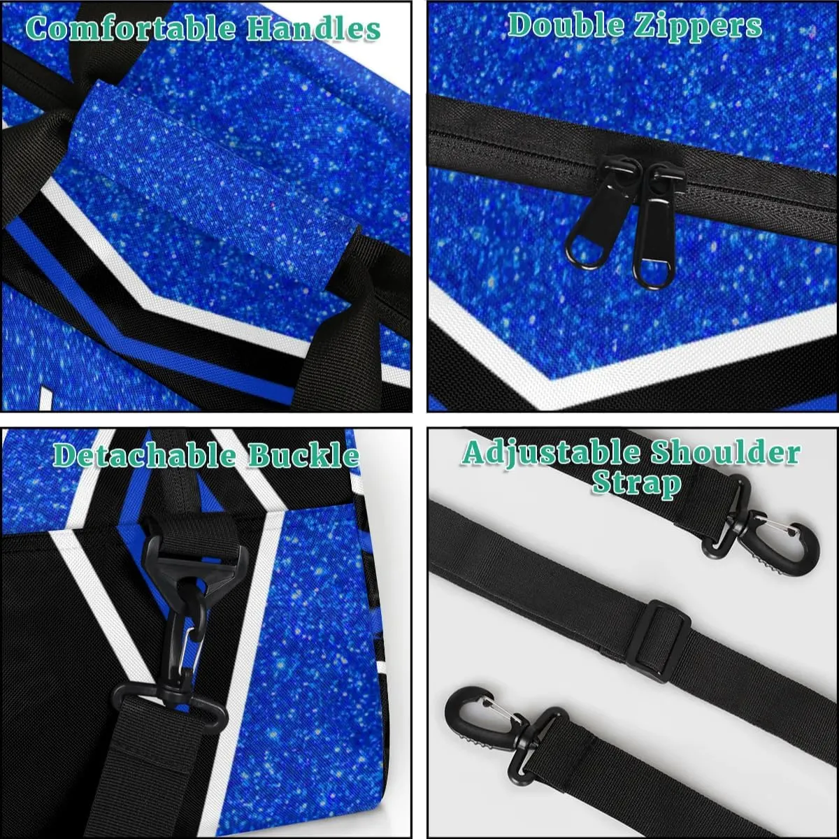 Personalized Cheerleader Bag Cheer Duffel Bag Customized Cheerleaders Bag with Your Name Travel Overnight Bag Gym Bag, Blue