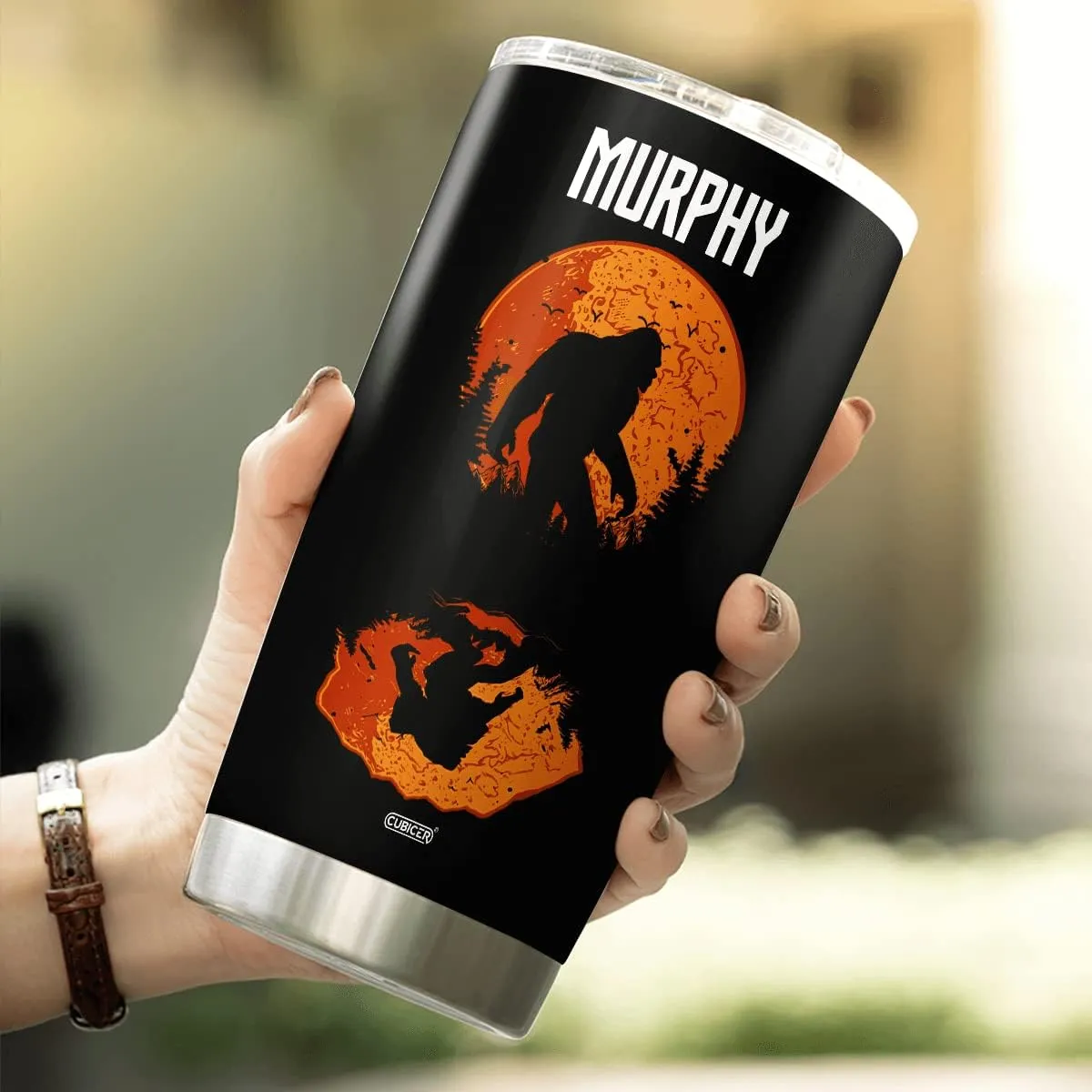 Personalized Coffee Tumbler Customized Name Bigfoot Tumblers Cups Oz Gifts For Children Husband Dad Men On Birthday Fathers Day Travel Engraved Mug Vacuum Insulated Cups