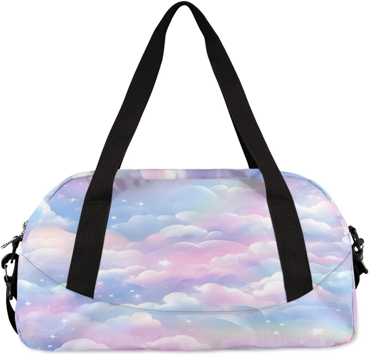 Personalized Dance Bag Gym Bag for Girl, Custom Sport Duffel Bag Weekender Bags Travel Duffel Bag Colorful Rainbow Cloud