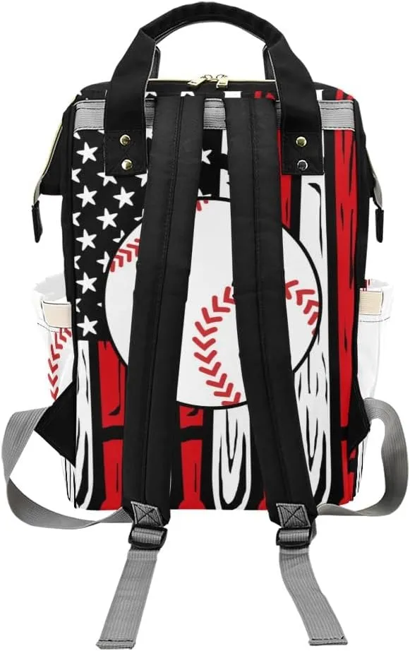 Personalized Diaper Backpack Star Baseball Sport Ball Custom Name Multi Function Diaper Bag Travel Daypack Nursing Nappy Mommy Bag