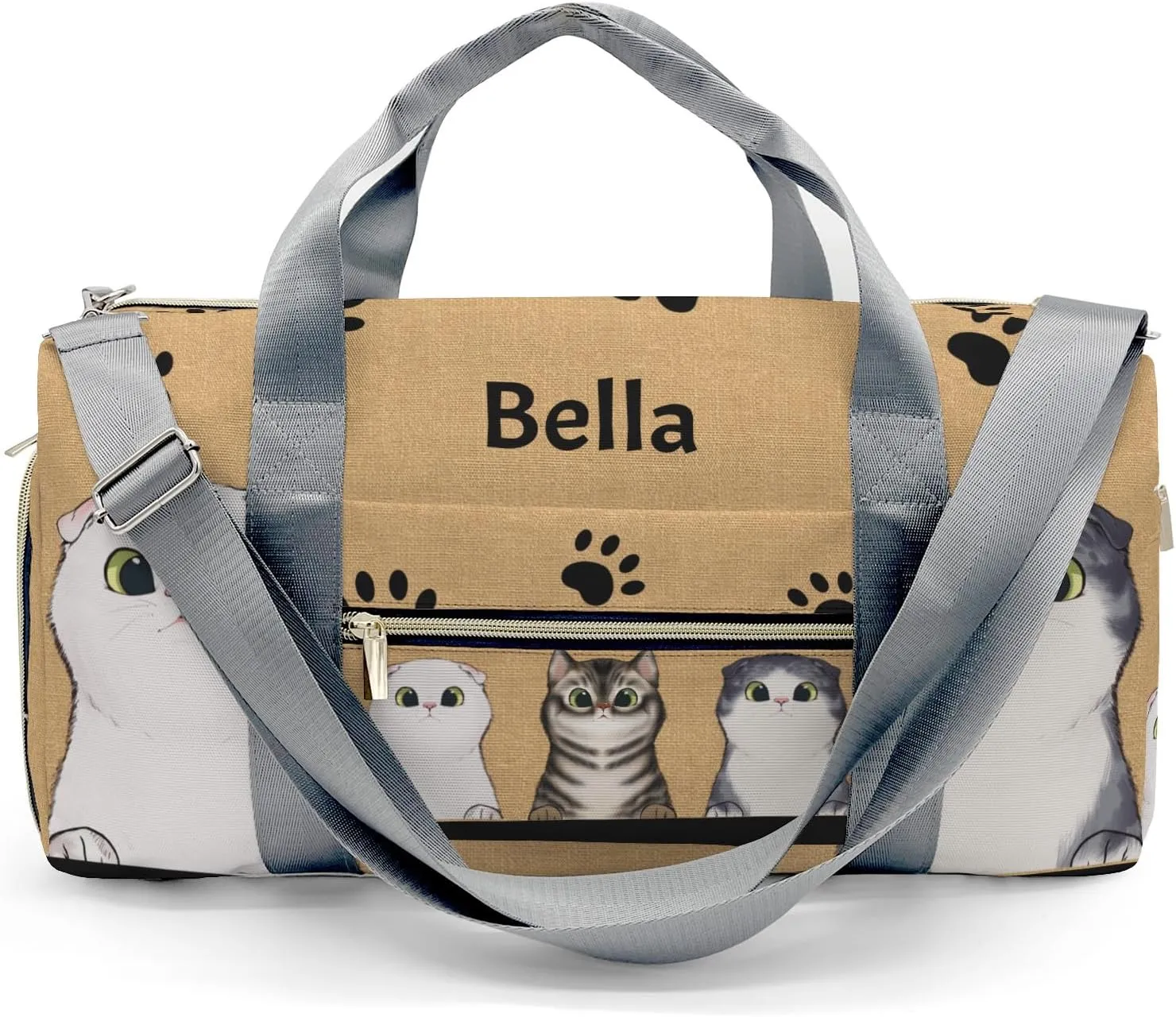 Personalized Duffel Bag Cute Cat Paw Prints Function Meets Fashion: Travel Bags for Fitness Journey