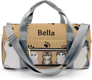 Personalized Duffel Bag Cute Cat Paw Prints Function Meets Fashion: Travel Bags for Fitness Journey
