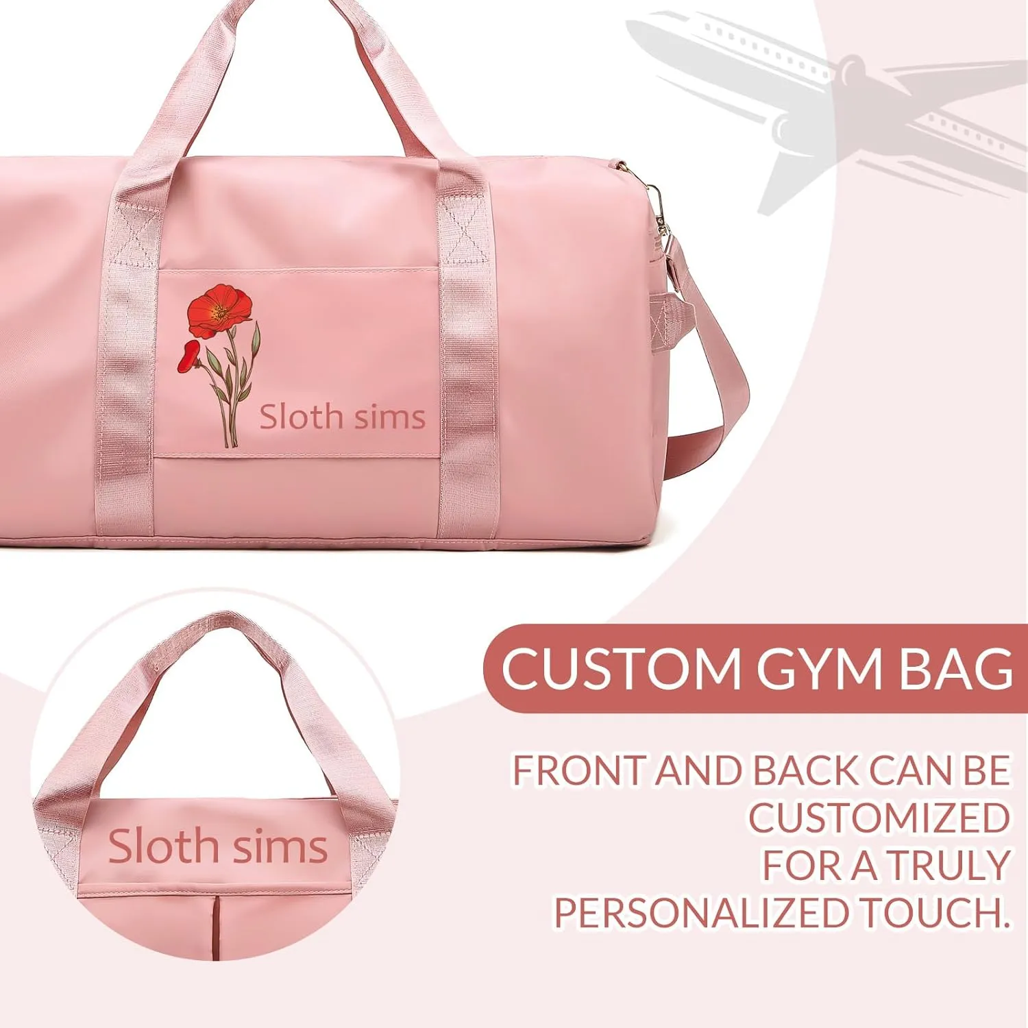 Personalized Duffle Bag, Custom Name Sports Gym Bag with Shoe Compartment&Dry Pockets,Waterproof Weekender Bags for Women and Men, Swim Dance Gym Travel Bag,Gifts for Groomsman,Bridesmaid