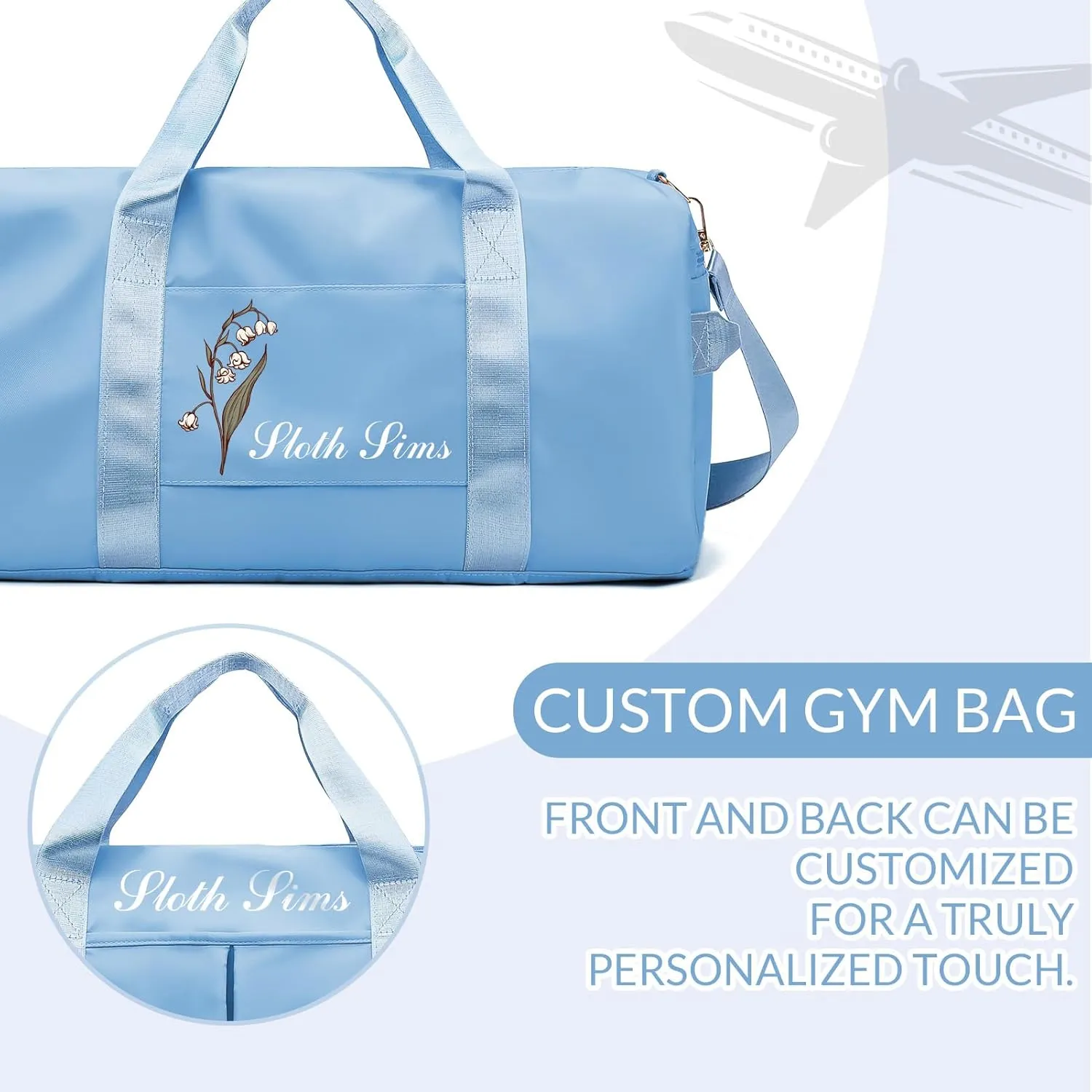 Personalized Duffle Bag, Custom Name Sports Gym Bag with Shoe Compartment&Dry Pockets,Waterproof Weekender Bags for Women and Men,Swim Dance Gym Travel Bag, Gifts for Groomsman,Bridesmaid