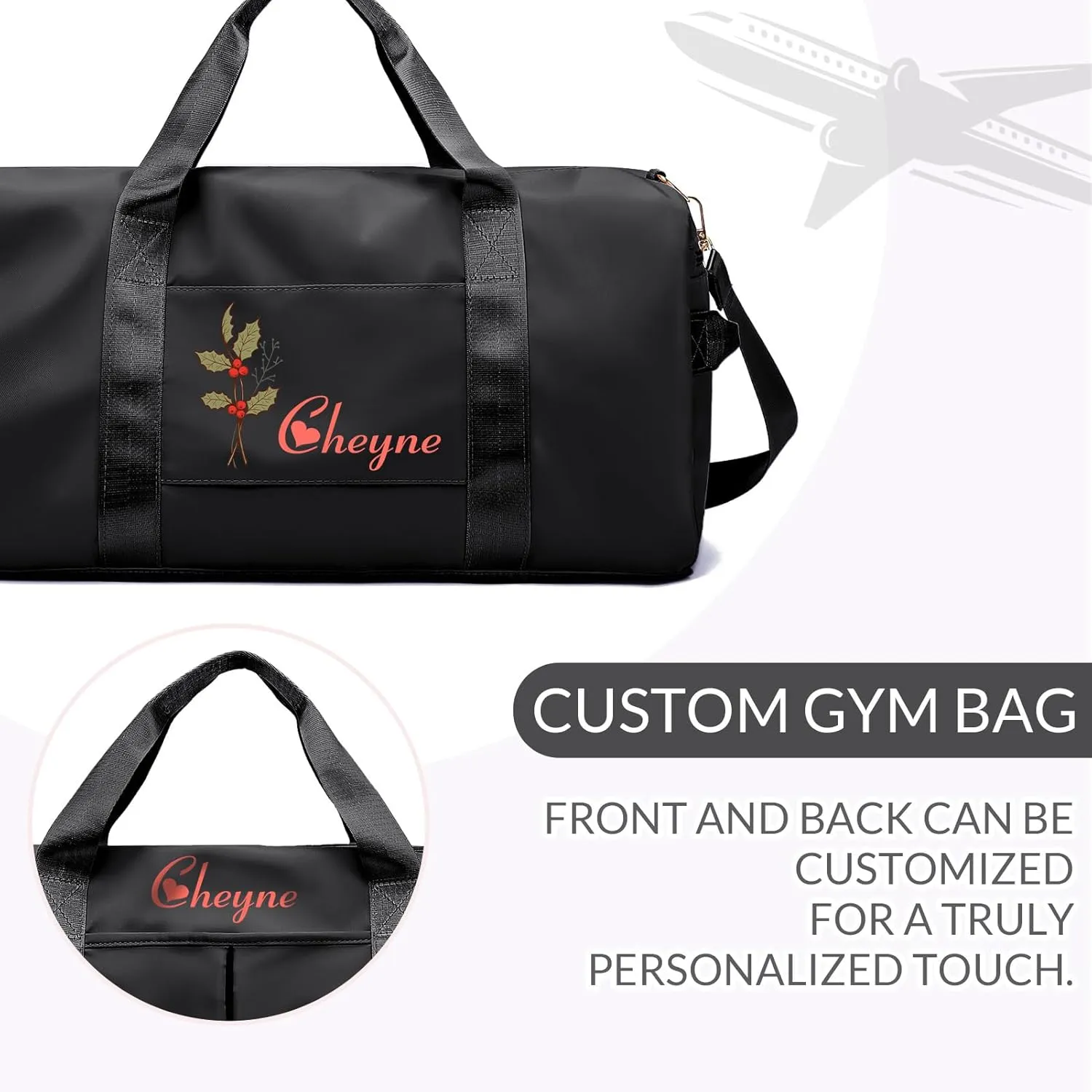 Personalized Duffle Bag,Custom Name Sports Gym Bag with Shoe Compartment&Dry Pockets, Waterproof Weekender Bags for Women and Men,Swim Dance Gym Travel Bag, Gifts for Groomsman,Bridesmaid