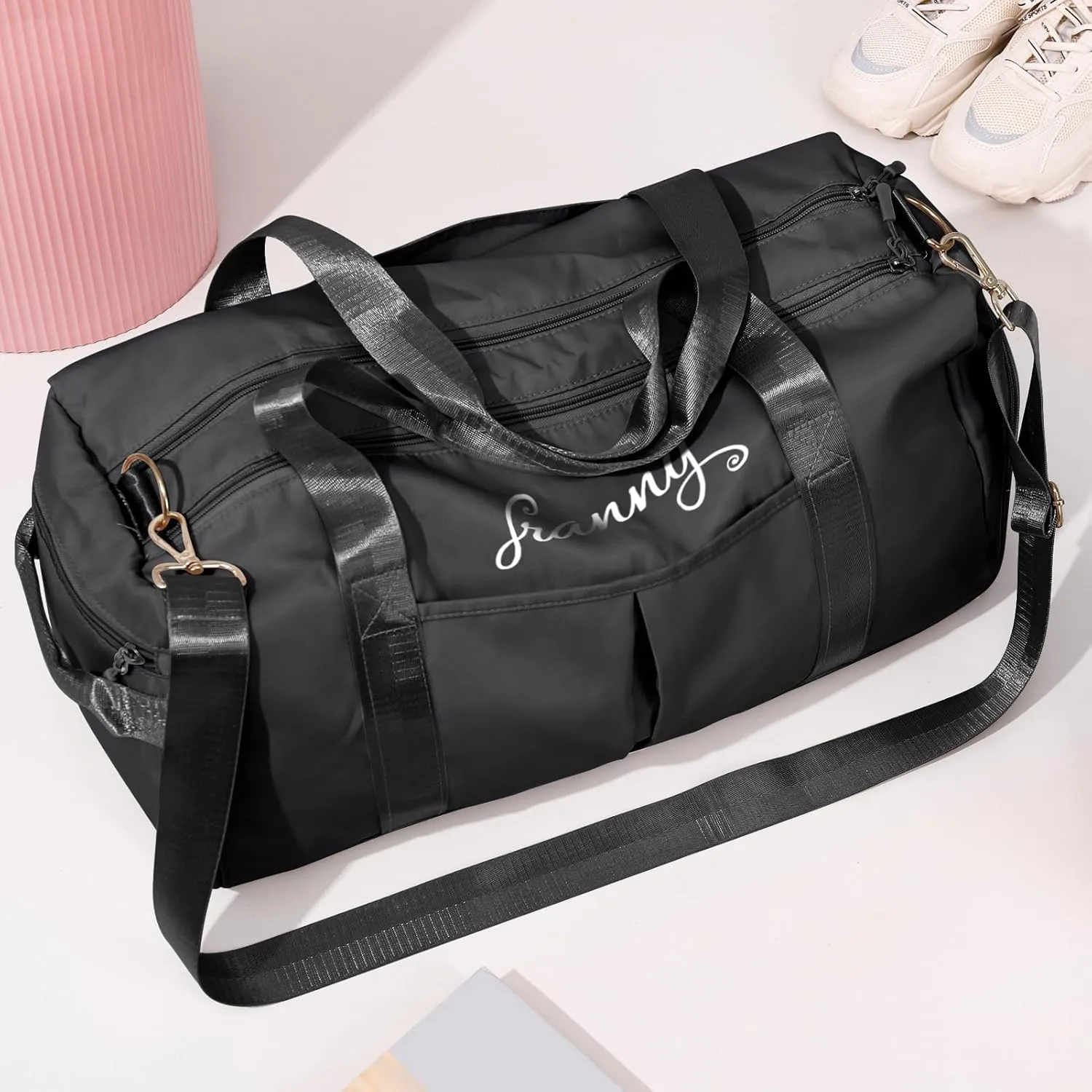 Personalized Duffle Bag,Custom Name Sports Gym Bag with Shoe Compartment&Dry Pockets, Waterproof Weekender Bags for Women and Men,Swim Dance Gym Travel Bag, Gifts for Groomsman,Bridesmaid