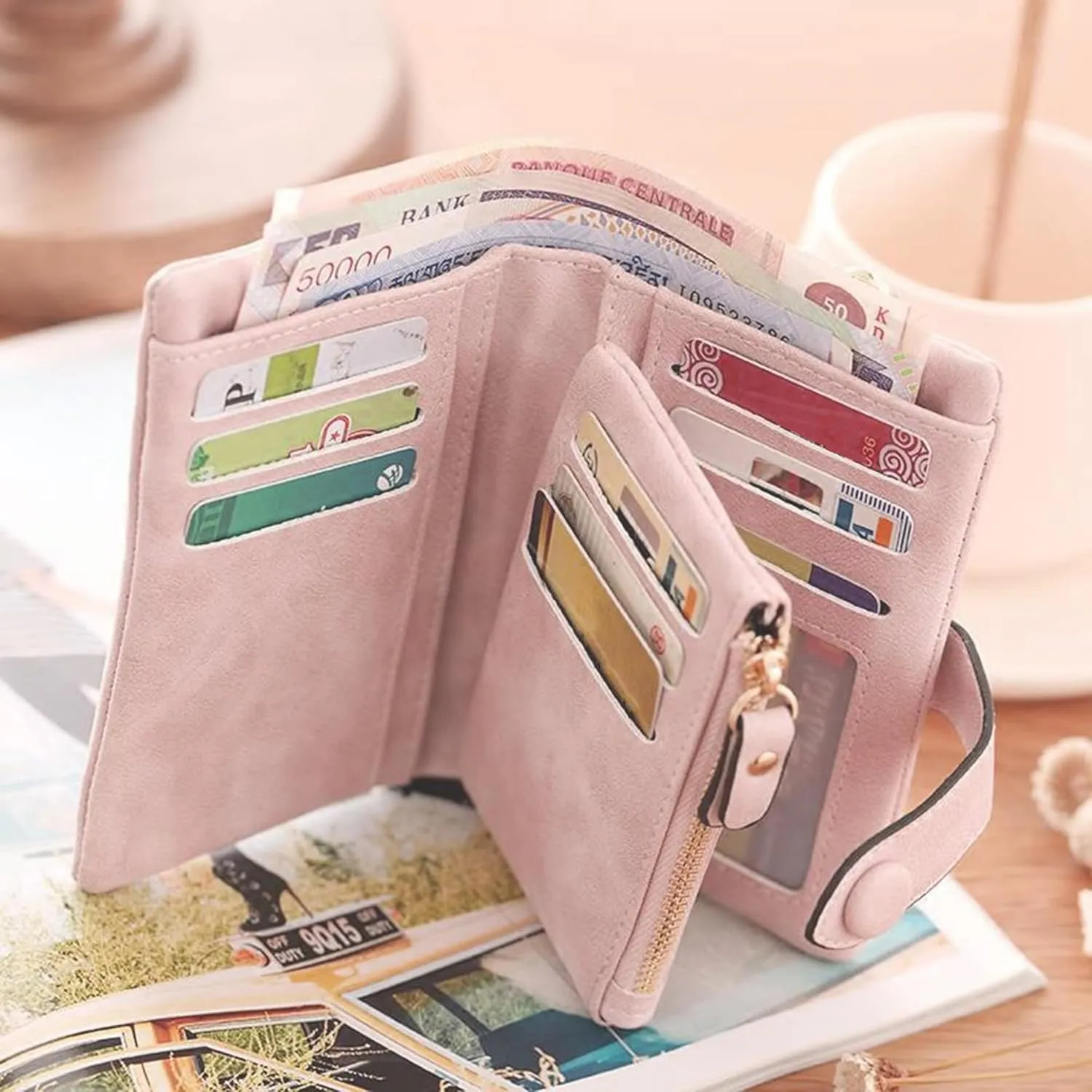 Personalized Gifts for Mom - Custom Womens Wallet with Names, Gifts for Mothers Day Mom Birthday - Customized Ladies Wristlet Wallet Coin Purse Bifold Cards Holder, Army Green