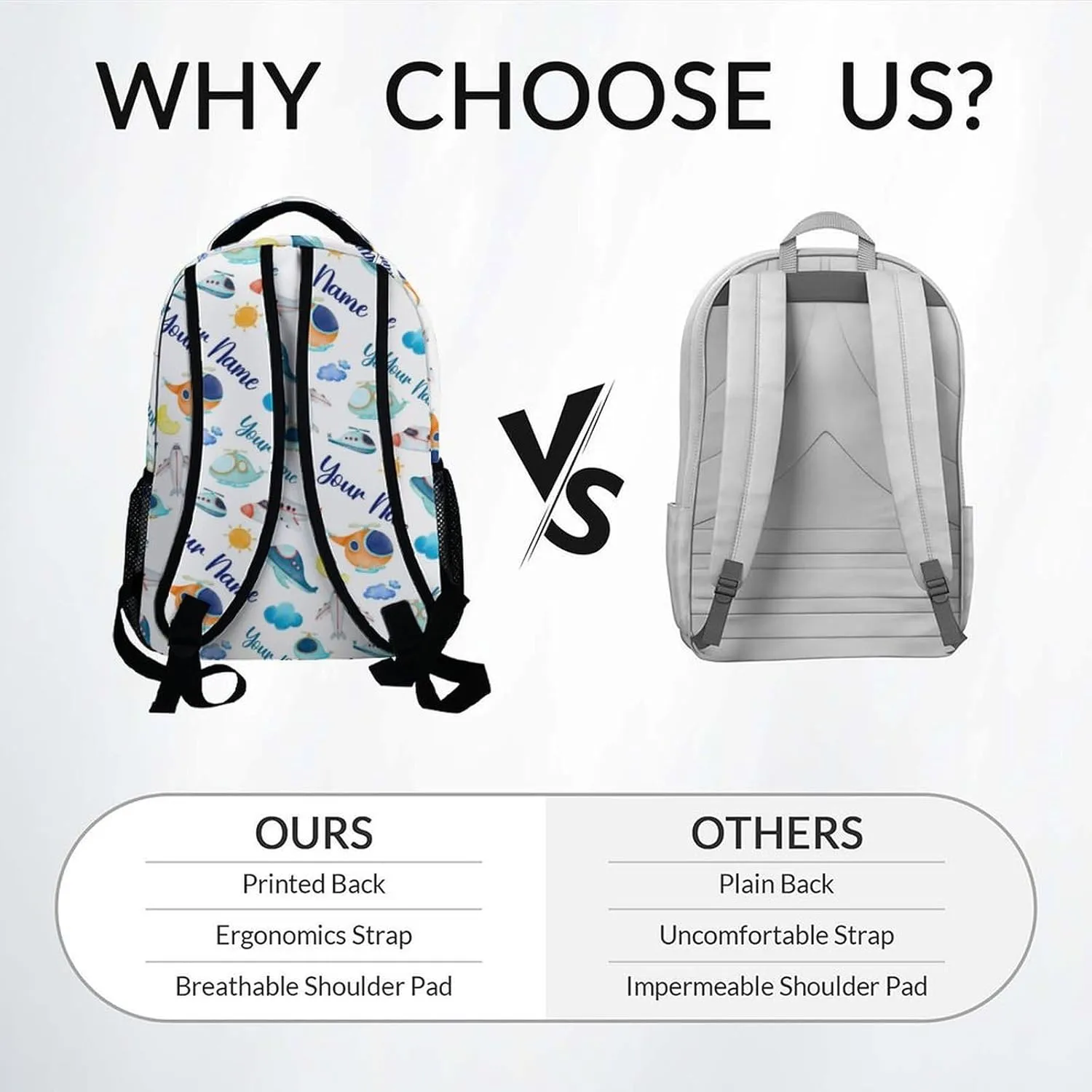 Personalized Kids Travel Backpack - 17 Inch Large Capacity Airplane Bookbag - Lightweight Kids' Backpacks for Elementary, Preschool & Travel