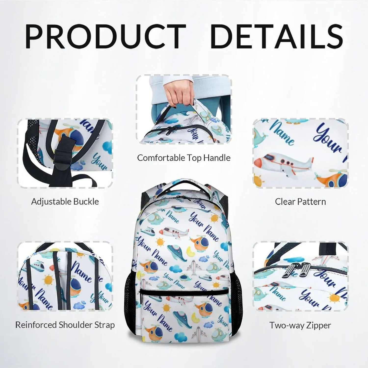Personalized Kids Travel Backpack - 17 Inch Large Capacity Airplane Bookbag - Lightweight Kids' Backpacks for Elementary, Preschool & Travel