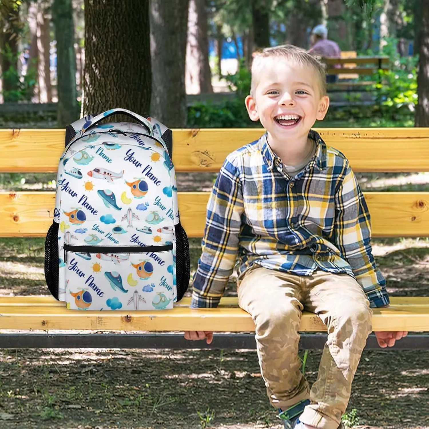 Personalized Kids Travel Backpack - 17 Inch Large Capacity Airplane Bookbag - Lightweight Kids' Backpacks for Elementary, Preschool & Travel