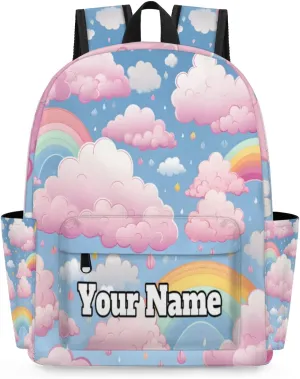 Personalized Rainbows Preschool Toddler Backpack for Boys Girls Custom Kids Name Small Bookbags Kindergarten Elementary Backpack, Cartoon Rainbow