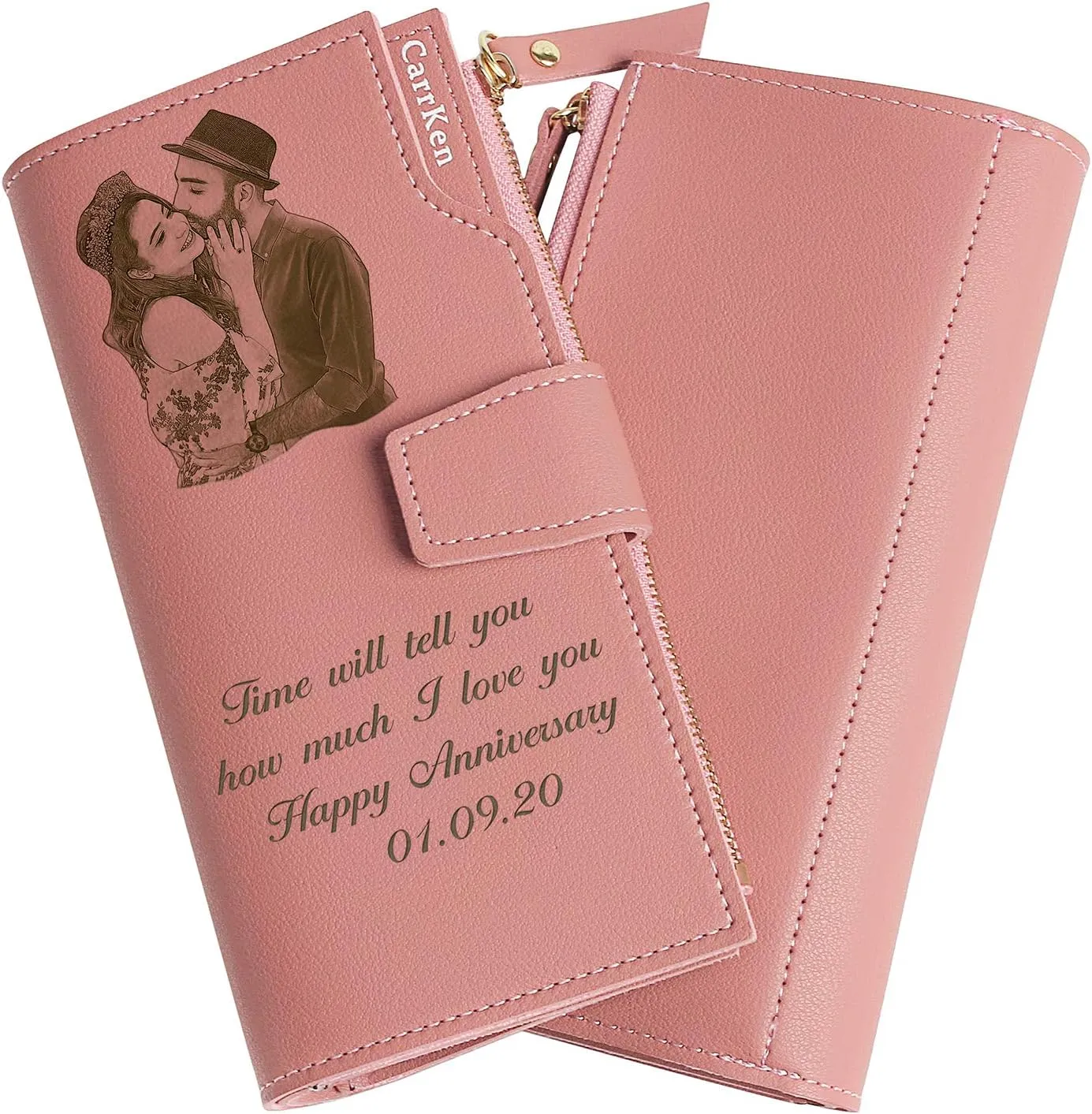 Personalized Wallets for women Engraved Leather Wallet Credit Card Clutch Long Wallet for Mom, Wife, Friends, Sister, Daughter at Birthday, Anniversary, Mother's Day, Thanksgiving, Christmas