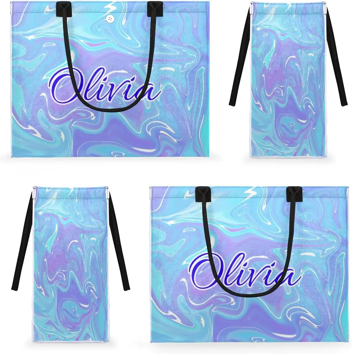 Personalized Women Casual Tote Bag Name, Customized Large Capacity Beach Shoulder Shopping Bag for Travel Daily Work