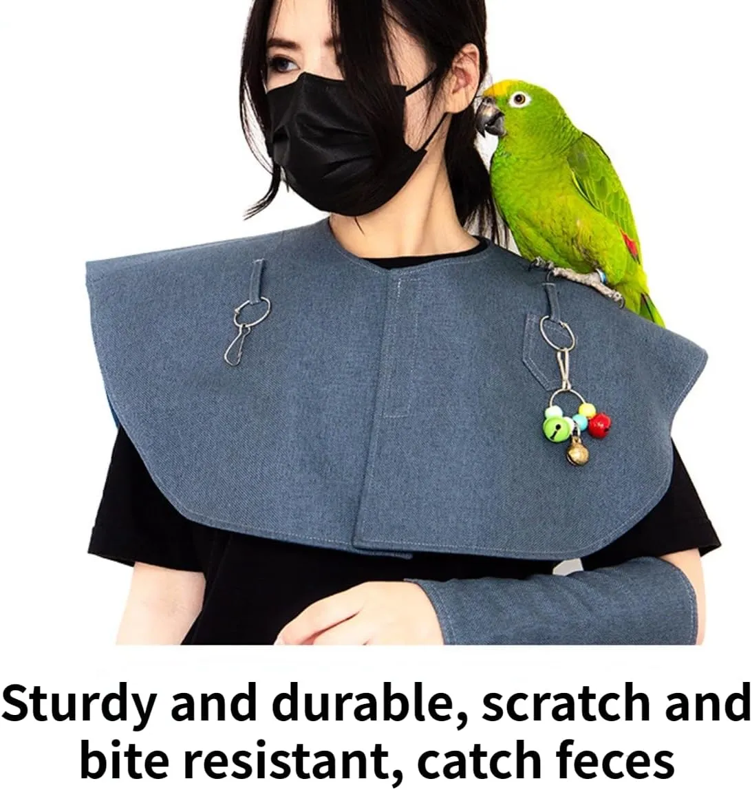 Pet Bird Shoulder Poop Protector and Protective Anti-Scratch Arm Guard Set, Anti-Bite Shoulder Pad Diaper Shawl for Parrot Macaw African Budgies Parakeet Agapornis Fischeri Cockatiel Lovebird